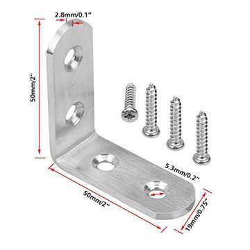 URBEST Right Angle Bracket Stainless Steel Corner Braces 10Pcs