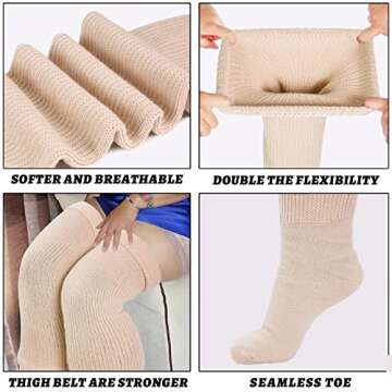 Plus Size Womens Thigh High Socks for Thick Thighs- Extra Long & Thick Over the Knee Stockings- Leg Warmer Boot Socks
