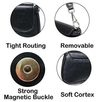 YDSIII Black Shoulder Bag Retro Classic Soft Skin Tote Handbag Top Bags with Zipper Closure for Women Clutch Handbag