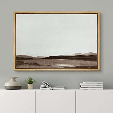SIGNFORD Monochromatic Brown Mountain Canvas Wall Art
