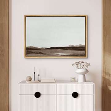 SIGNFORD Monochromatic Brown Mountain Canvas Wall Art