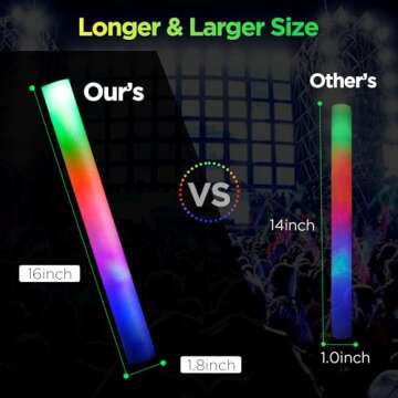 156Pcs Foam Glow Sticks Bulk,Bietrun Light Sticks for Parties Ultra Durable,LED Light up Foam Sticks...