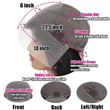 13x6 Lace Front Wigs Human Hair Pre Plucked 180 Density 26 Inch HD Body Wave Lace Front Wigs Human Hair 10A Frontal Wigs Human Hair wigs for Women Glueless Wigs Human Hair Pre Plucked Black wig