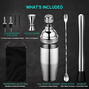 Aozita Cocktail Shaker Set for Perfect Mixology