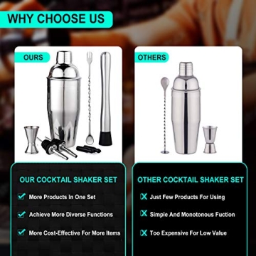 Aozita Cocktail Shaker Set for Perfect Mixology