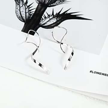 Handmade 925 Sterling Silver Spiral Threader Earrings