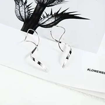 Handmade 925 Sterling Silver Spiral Threader Earrings