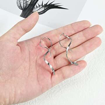 Handmade 925 Sterling Silver Spiral Threader Earrings