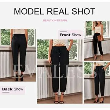 EVALESS Black Women's Stylish Elastic High Waisted Pants
