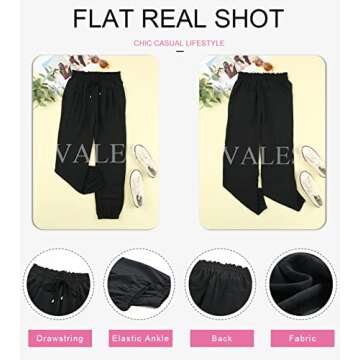 EVALESS Black Women's Stylish Elastic High Waisted Pants