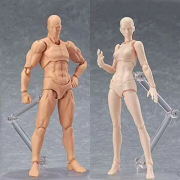 Drawing Figures for Artists Action Figure Model Human Mannequin Man and Woman Set,with Accessories Kit for Sketching, Painting, Drawing, Artist (2 Pcs/Set Action Figure Model with Accessories Kit)