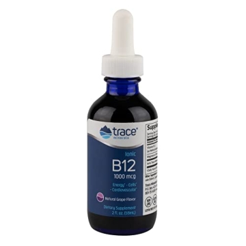 Trace Minerals Liquid Ionic Vitamin B12 1000 mcg – Vegan, Gluten-Free Energy Supplement