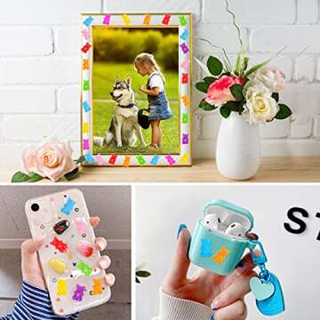 Palksky 160 Pcs Gummy Bear Nail Charms for Nail Art