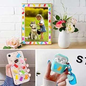 Palksky 160 Pcs Gummy Bear Nail Charms for Nail Art