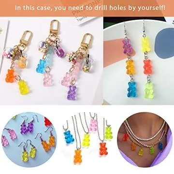 Palksky 160 Pcs Gummy Bear Nail Charms for Nail Art