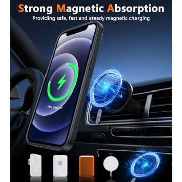 FNTCASE for iPhone 12 Phone Case: for iPhone 12 Pro Magnetic Matte Textured Military Grade Drop Protection Translucent Cell Cover - Slim Durable Shockproof Protective Bumper