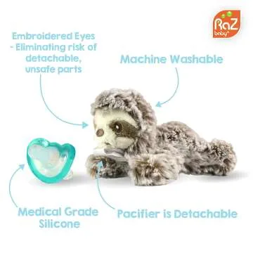 RaZbaby JollyPop Pacifier & Plush Holder