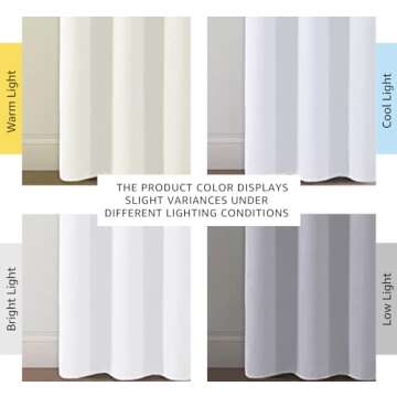 H.VERSAILTEX White Curtains for Bedroom Thermal Insulated Room Darkening Living Room Curtains Grommet Privacy Protection Window Curtain Panels/Drapes for Nursery, 2 Panels, 42x84 Inches, Pure White