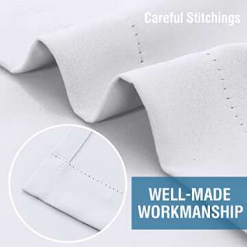 H.VERSAILTEX White Curtains for Bedroom Thermal Insulated Room Darkening Living Room Curtains Grommet Privacy Protection Window Curtain Panels/Drapes for Nursery, 2 Panels, 42x84 Inches, Pure White