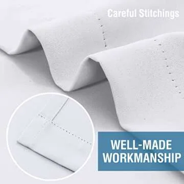 H.VERSAILTEX Premium Room Darkening White Curtains 42x84