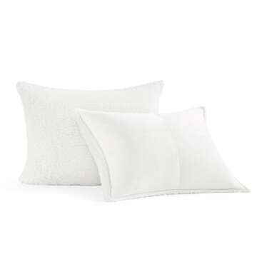 UGG Blissful Full/Queen Comforter Set with 2 Pillow Shams Reversible White Comforter Plush Fluffy Wa...