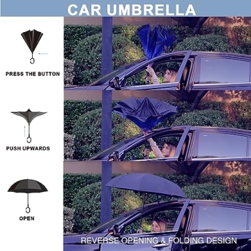 SIEPASA Double Layer Inverted Umbrella with C-Shaped Handle