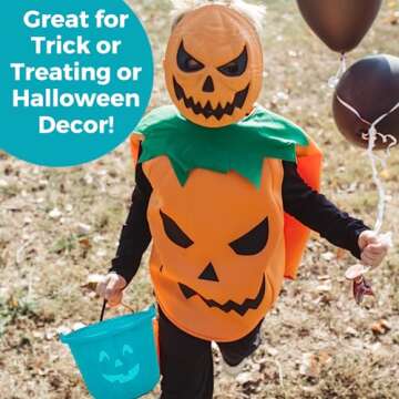 Teal Pumpkin Halloween Buckets 2 Pack for Allergy-Friendly Fun