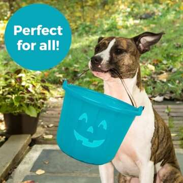 Teal Pumpkin Halloween Buckets 2 Pack for Allergy-Friendly Fun