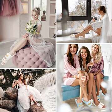 Jiuguva 6 Pairs Wedding Slippers Fuzzy I Do and I Do Crew Slipper Maid and Matron of Honor Slipper for Bride Bridesmaid Gifts for Wedding Day Bridal Shower Bachelorette Party(I Do Style,Medium)
