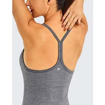 Seamless Workout Tank Top for Women with Built-In Bra