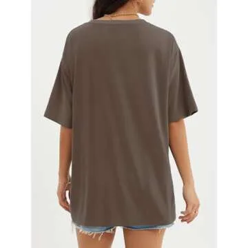 ATHMILE Women's Oversized T-Shirt Casual Summer Blouse