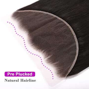 MY SHINY WIGS 13x6 HD Lace Frontal Only, Ultra Thin Swiss HD Lace Frontal,Virgin Human Hair, Pre Bleached Tiny Knots Pre Plucked Hairline, Straight,16 Inch