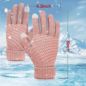 Stylish 3 Pack Winter Gloves for Women Touchscreen Fashion