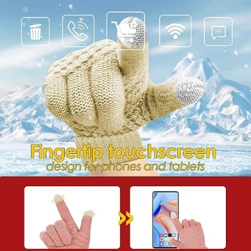 Stylish 3 Pack Winter Gloves for Women Touchscreen Fashion