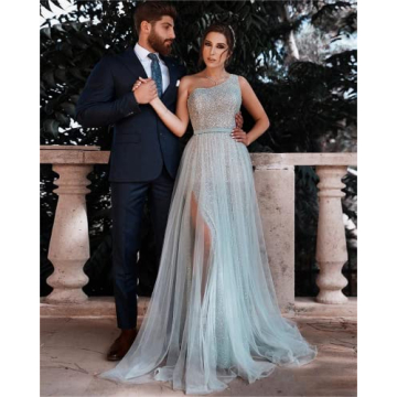 MARSEN One Shoulder Sequin Prom Dress - Elegant Glamour