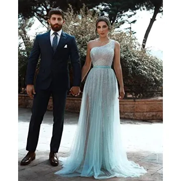 MARSEN One Shoulder Sequin Prom Dress - Elegant Glamour