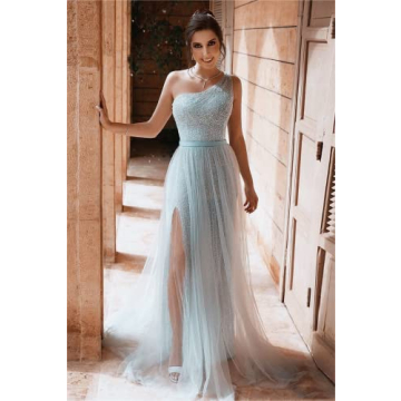 MARSEN One Shoulder Sequin Prom Dress - Elegant Glamour