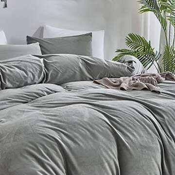 Wellboo Grey Comforter Sets King Women Men Gray Fluffy Bedding Comforters Solid Dark Grey Velvet Aesthetic Quilts Soft Warm Winter Plush Grey Blankets Plain Gray Flannel Thick Bed Sherpa Bed King Size