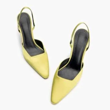 Kluolandi Women's Slingback Pumps Closed Toe Stiletto High Heels Dress Wedding Party Satin Pumps Shoes Green Size 10