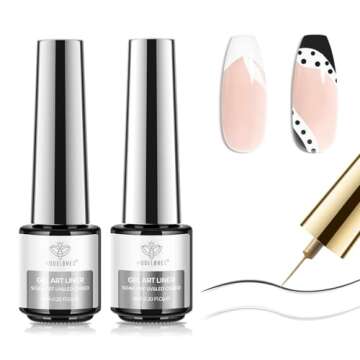 Modelones Gel Liner Nail Polish Set: Black and White Nail Art Essentials