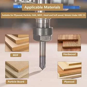 SpeTool 60 Degree V Groove Router Bit for CNC Carving