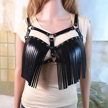 Stylish Women's Adjustable Leather Body Chain Harness Belt