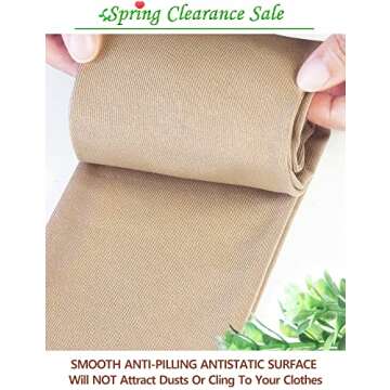 VERO MONTE 1 Pair Womens Fashion Fleece Lined Opaque Tights Custom Waist (NUDE)