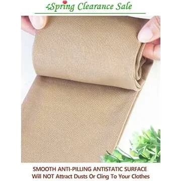 VERO MONTE 1 Pair Womens Fashion Fleece Lined Opaque Tights Custom Waist (NUDE)