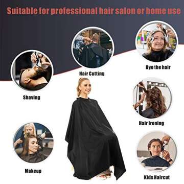izzycka Nylon Barber Cape 64"x56" Adjustable Waterproof Hair Cutting Cape for Men and Women