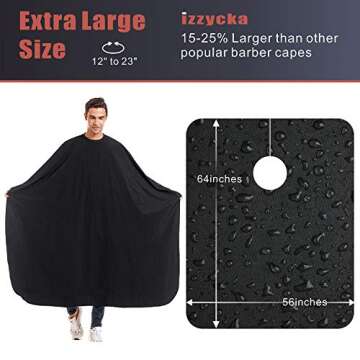 izzycka Waterproof Barber Cape with Adjustable Closure Suitable for All