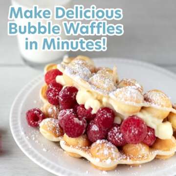 Bubble Waffle Maker- Electric Nonstick Hong Kong Egg Waffler Iron Griddle w Ready Indicator Light- R...