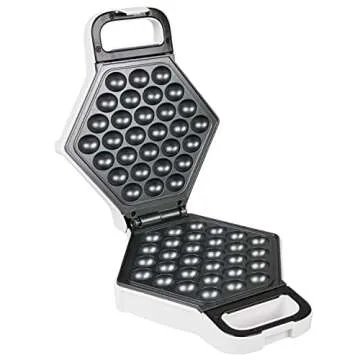 Bubble Waffle Maker- Electric Nonstick Hong Kong Egg Waffler Iron Griddle w Ready Indicator Light- Ready in under 5 Mins w Recipe Guide- Homemade DIY Ice Cream Cones- Special Breakfast, Dessert Gift