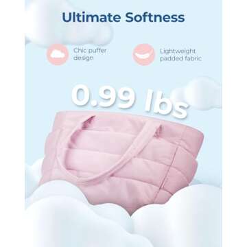 BAGSMART Tote Bag for Women, Lightweight Puffy Tote Bag with Compartments Shoulder Bag Handbag Quilt...