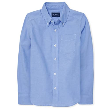 Boys Long Sleeve Oxford School Uniform Shirt - Light Blue, X-Small